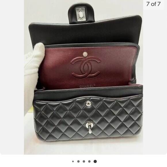 COPY - 💎💎CHANEL MEDIUM CLASSIC HANDBAG DOUBLE FLAP BLACK LEATHER💎💎like new !!! - Picture 6 of 6